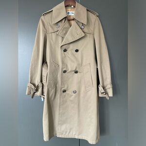 Vintage Pierre Cardin Khaki Double-Breasted Trench Coat